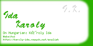 ida karoly business card